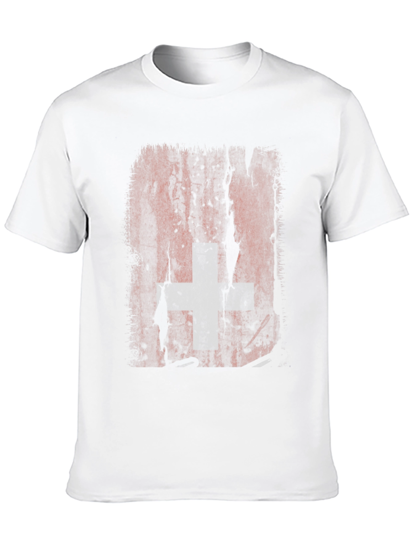 Distressed Swiss Flag Graphic Tee - Black