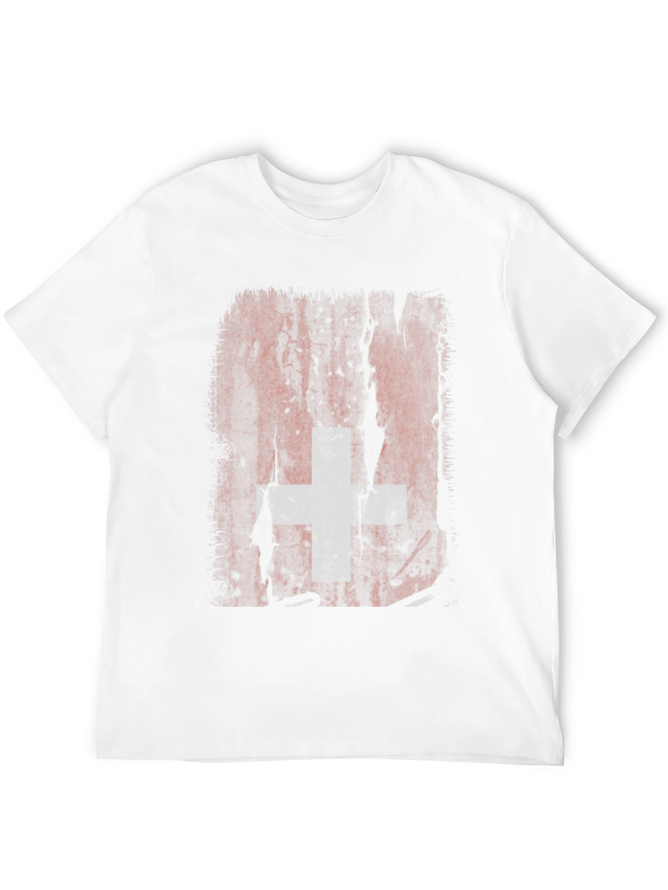 Distressed Swiss Flag Graphic Tee - Black