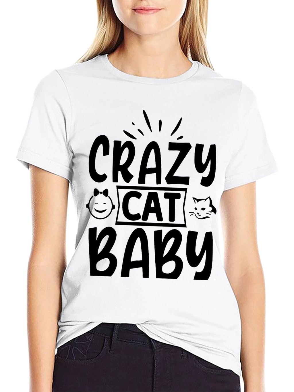 Crazy Cat Baby Black T-Shirt
