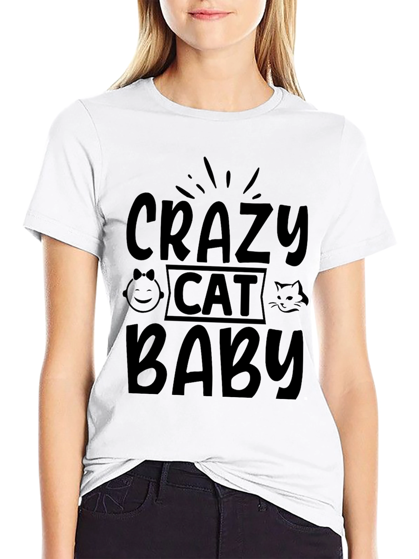 Crazy Cat Baby Black T-Shirt