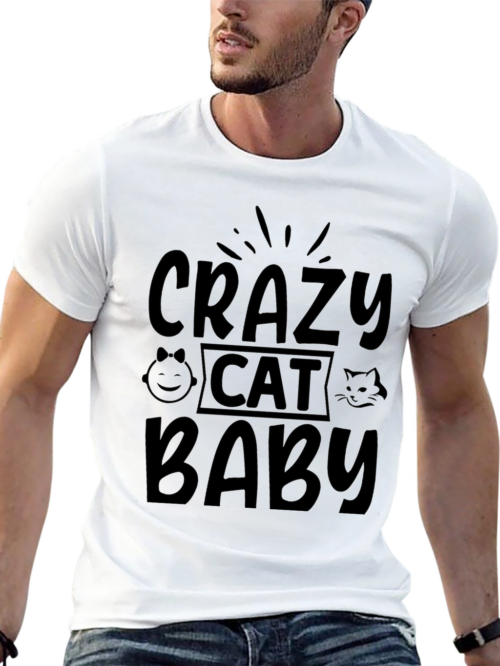 Crazy Cat Baby Black T-Shirt