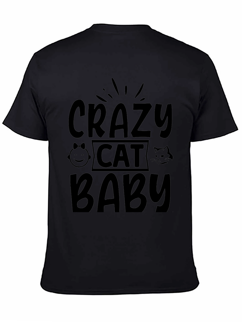 Crazy Cat Baby Black T-Shirt