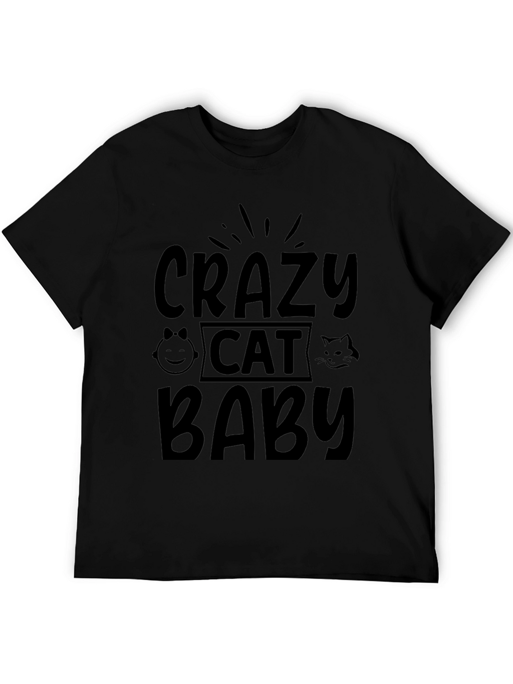 Crazy Cat Baby Black T-Shirt