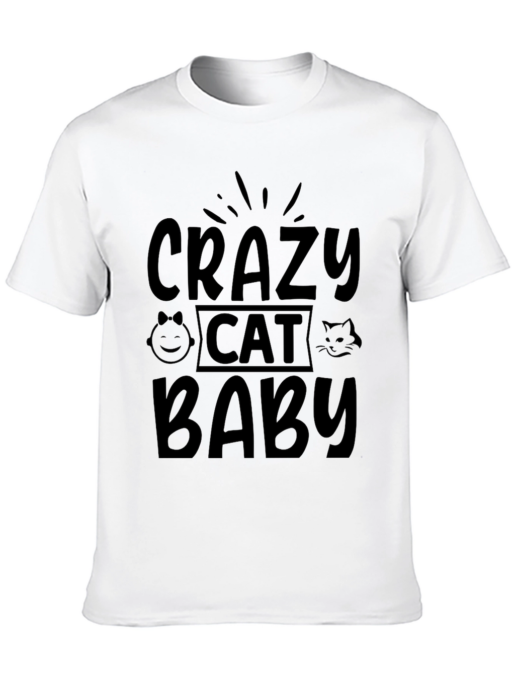 Crazy Cat Baby Black T-Shirt