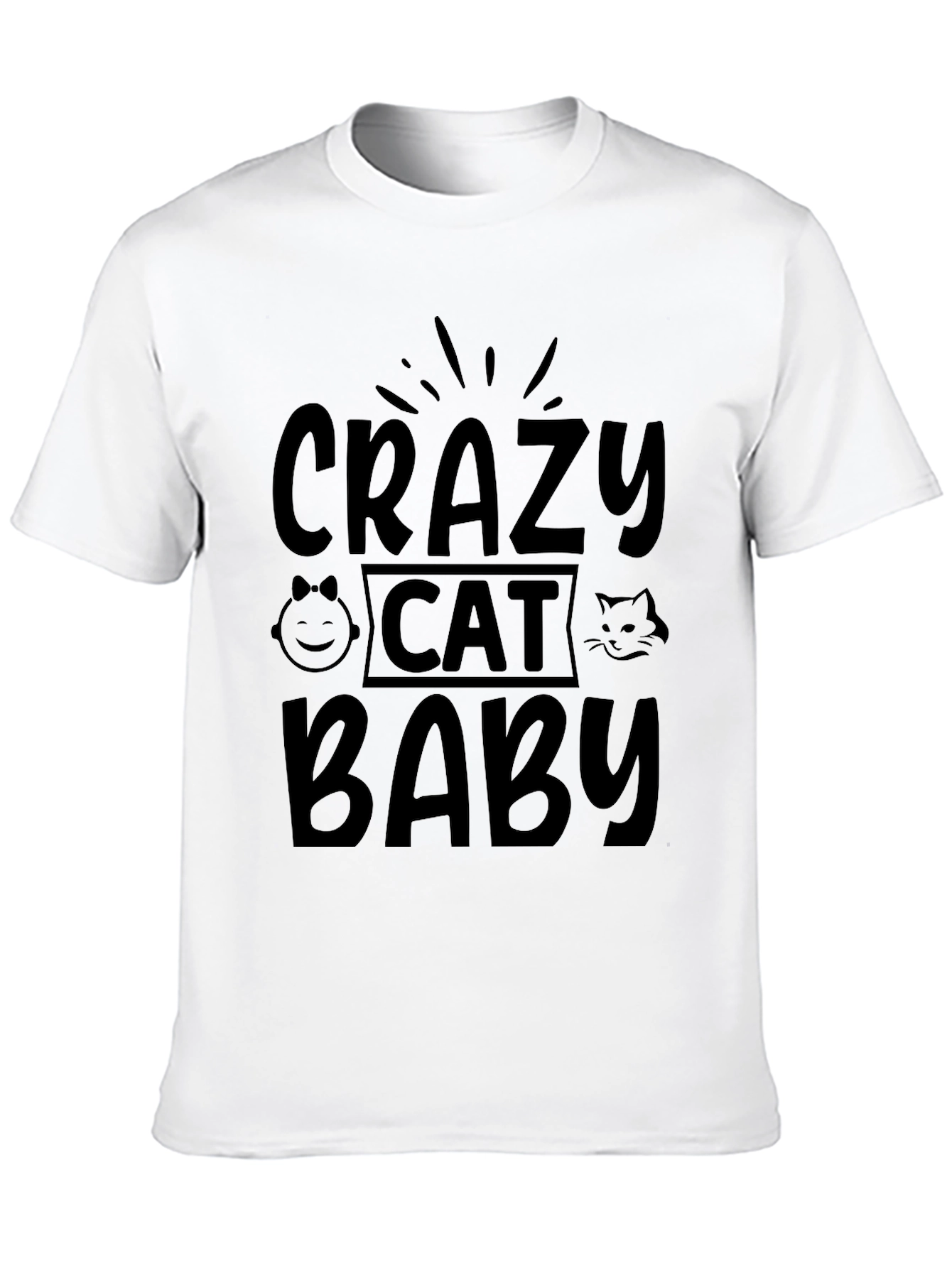 Crazy Cat Baby Black T-Shirt