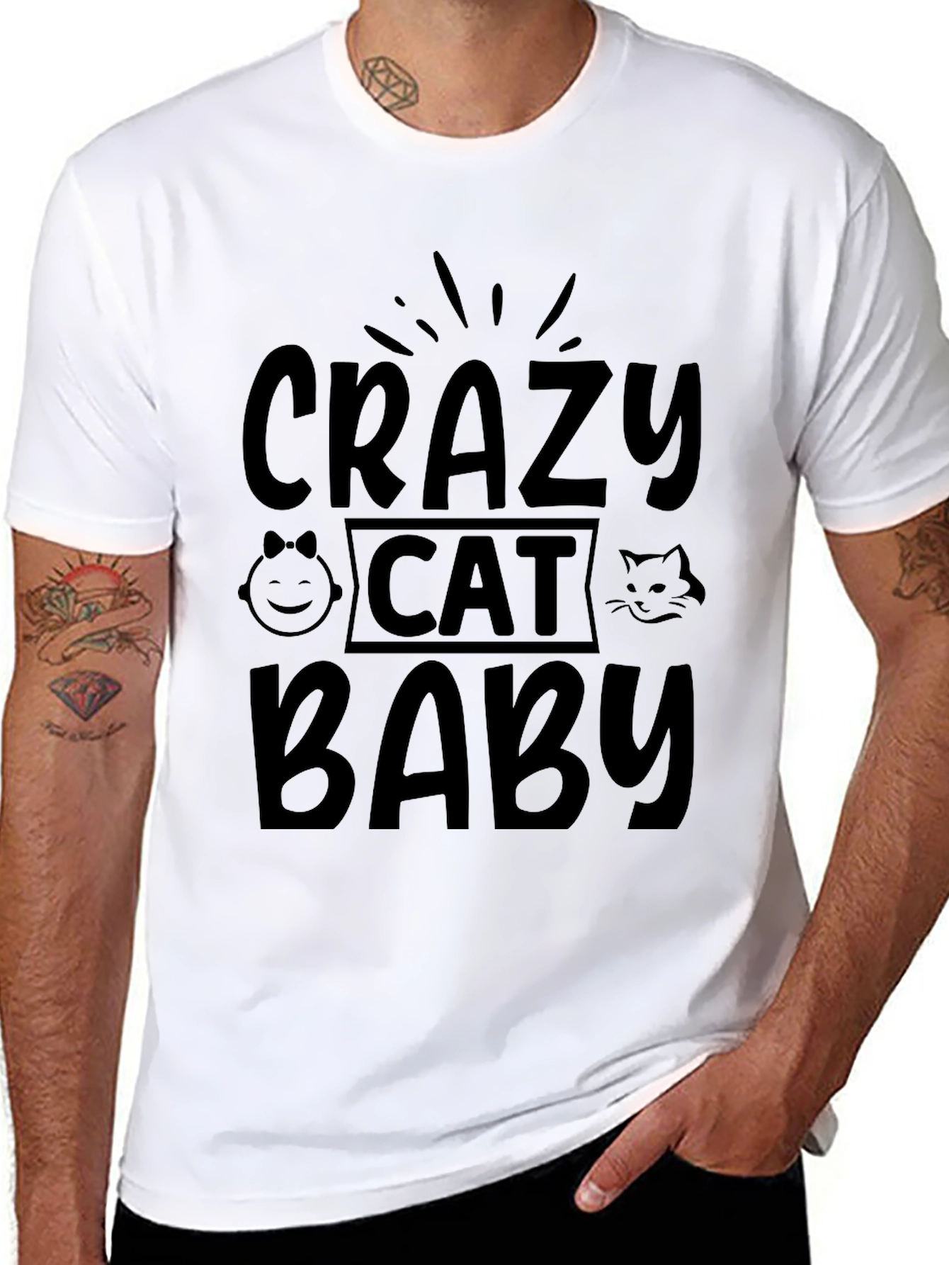 Crazy Cat Baby Black T-Shirt