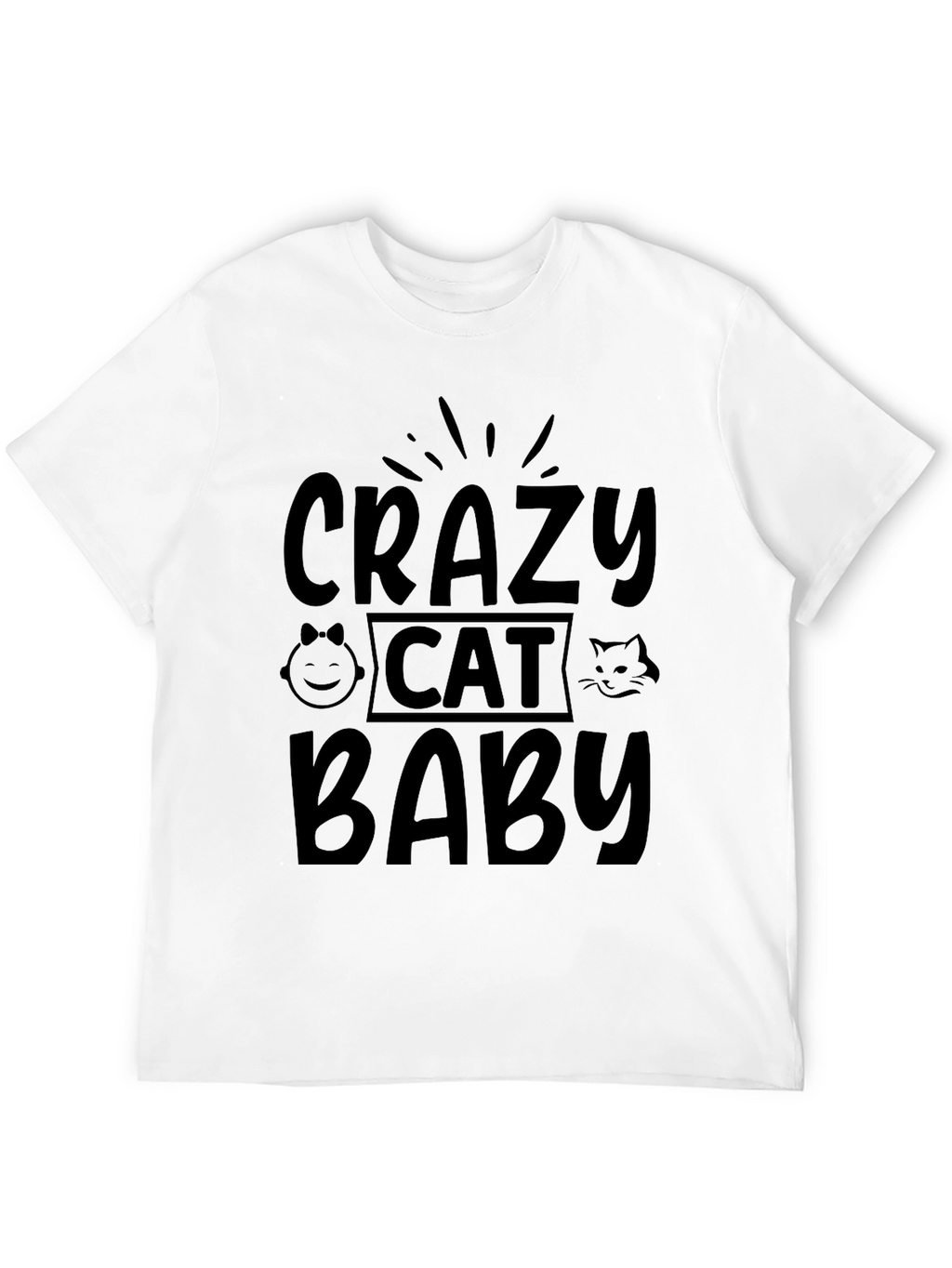 Crazy Cat Baby Black T-Shirt