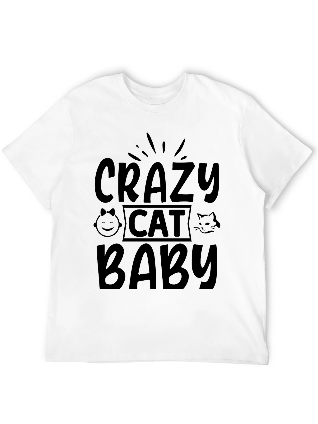 Crazy Cat Baby Black T-Shirt