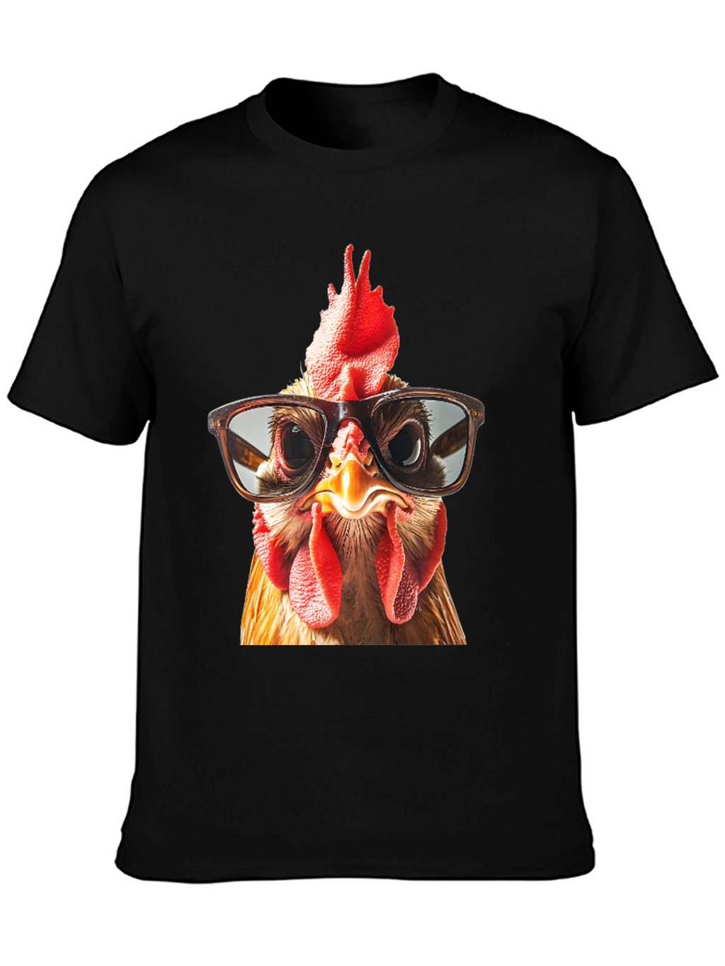 Funny Chicken with Glasses Graphic T-Shirt