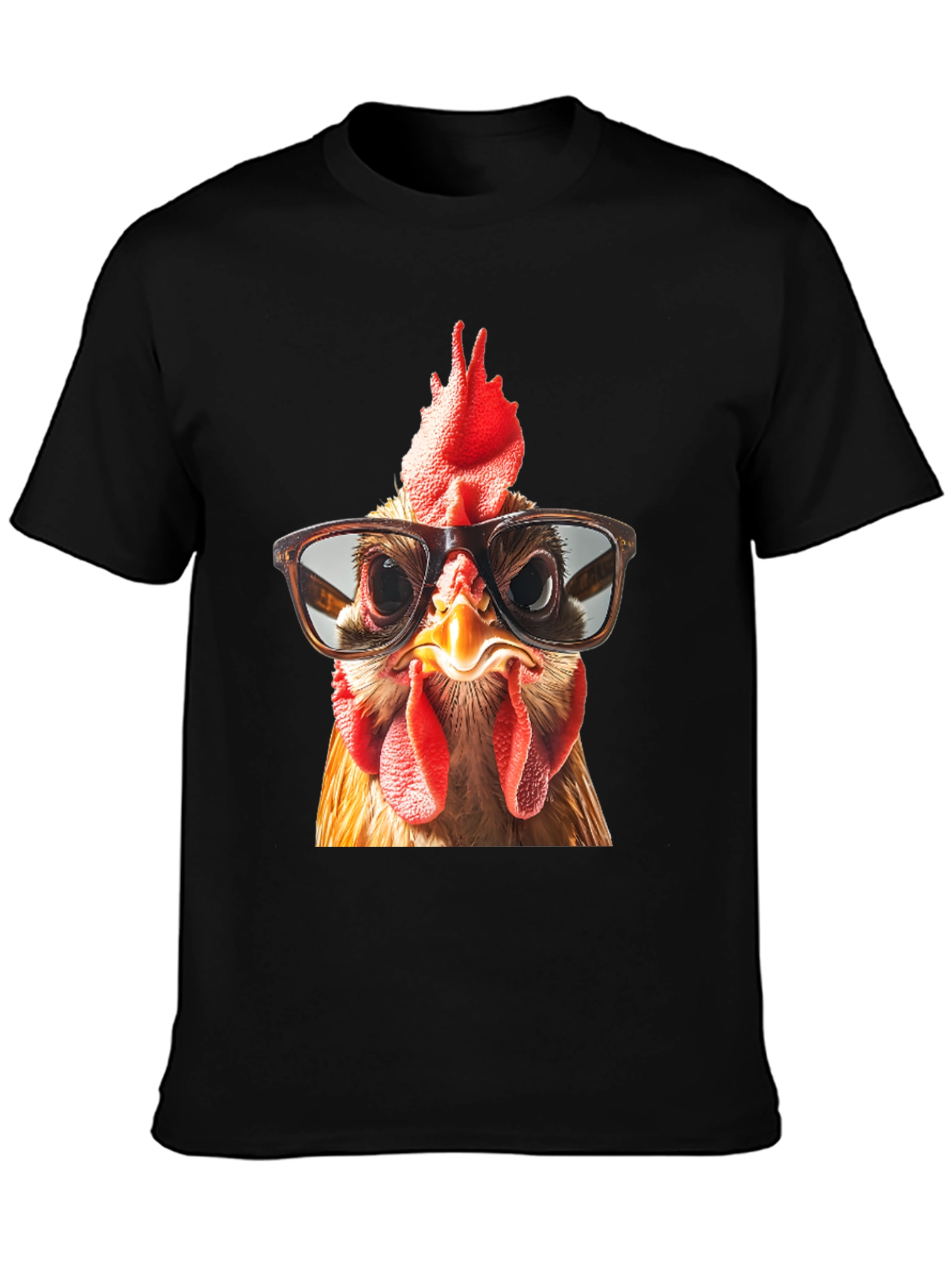 Funny Chicken with Glasses Graphic T-Shirt