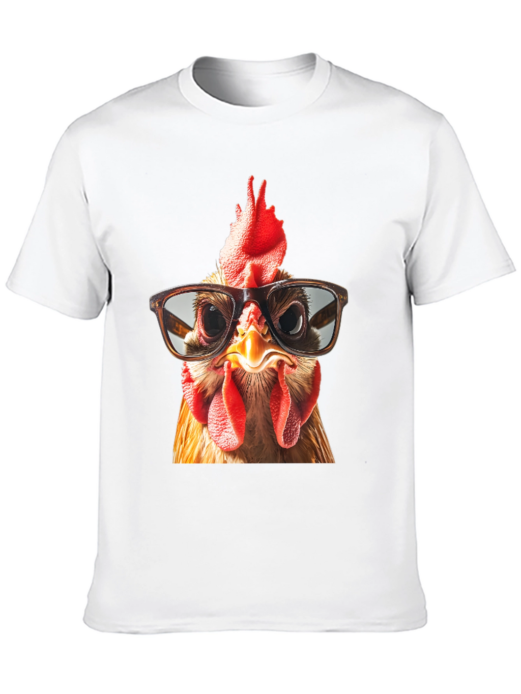 Funny Chicken with Glasses Graphic T-Shirt