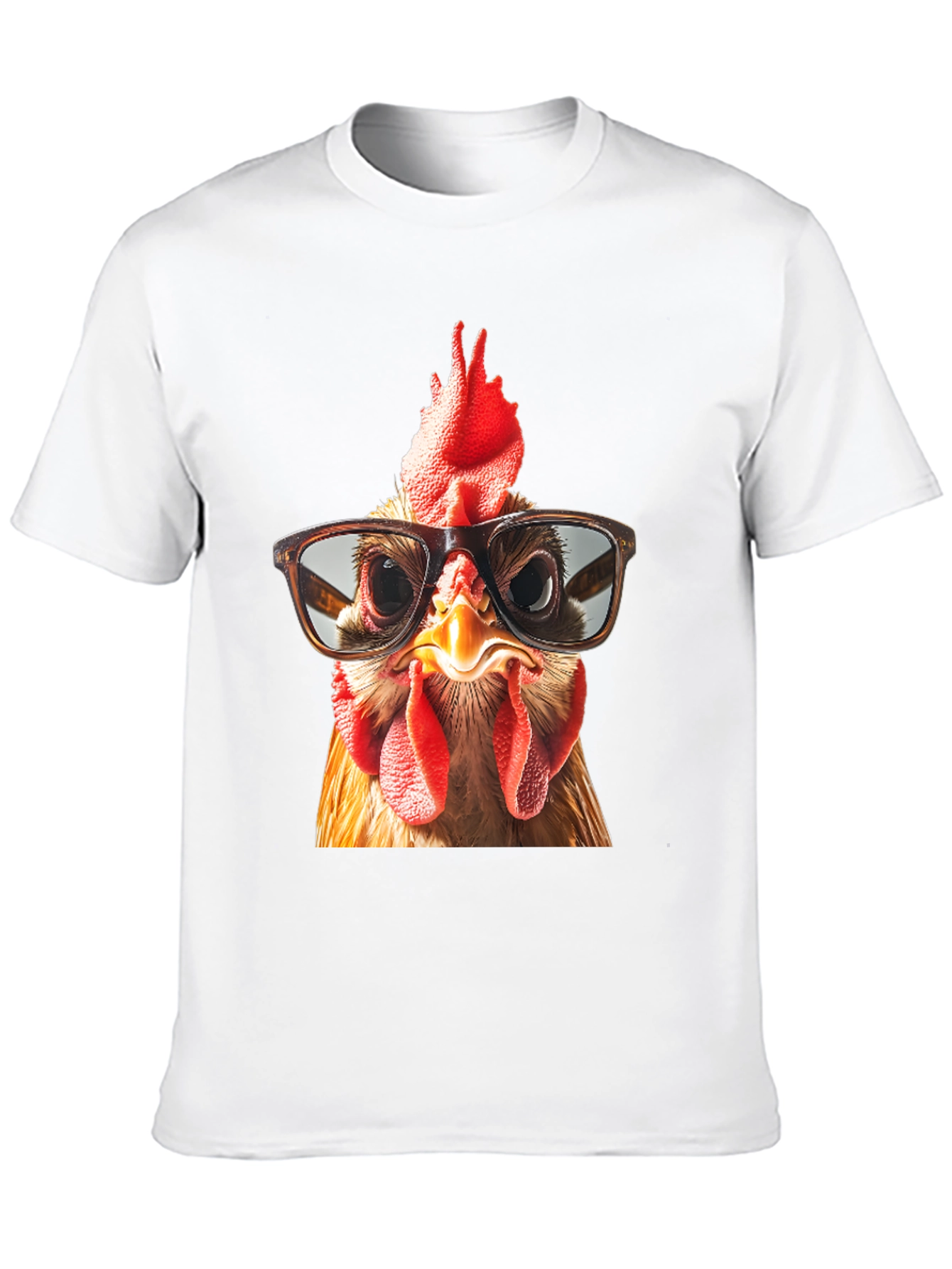 Funny Chicken with Glasses Graphic T-Shirt