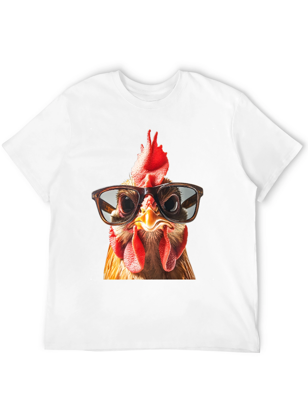 Funny Chicken with Glasses Graphic T-Shirt