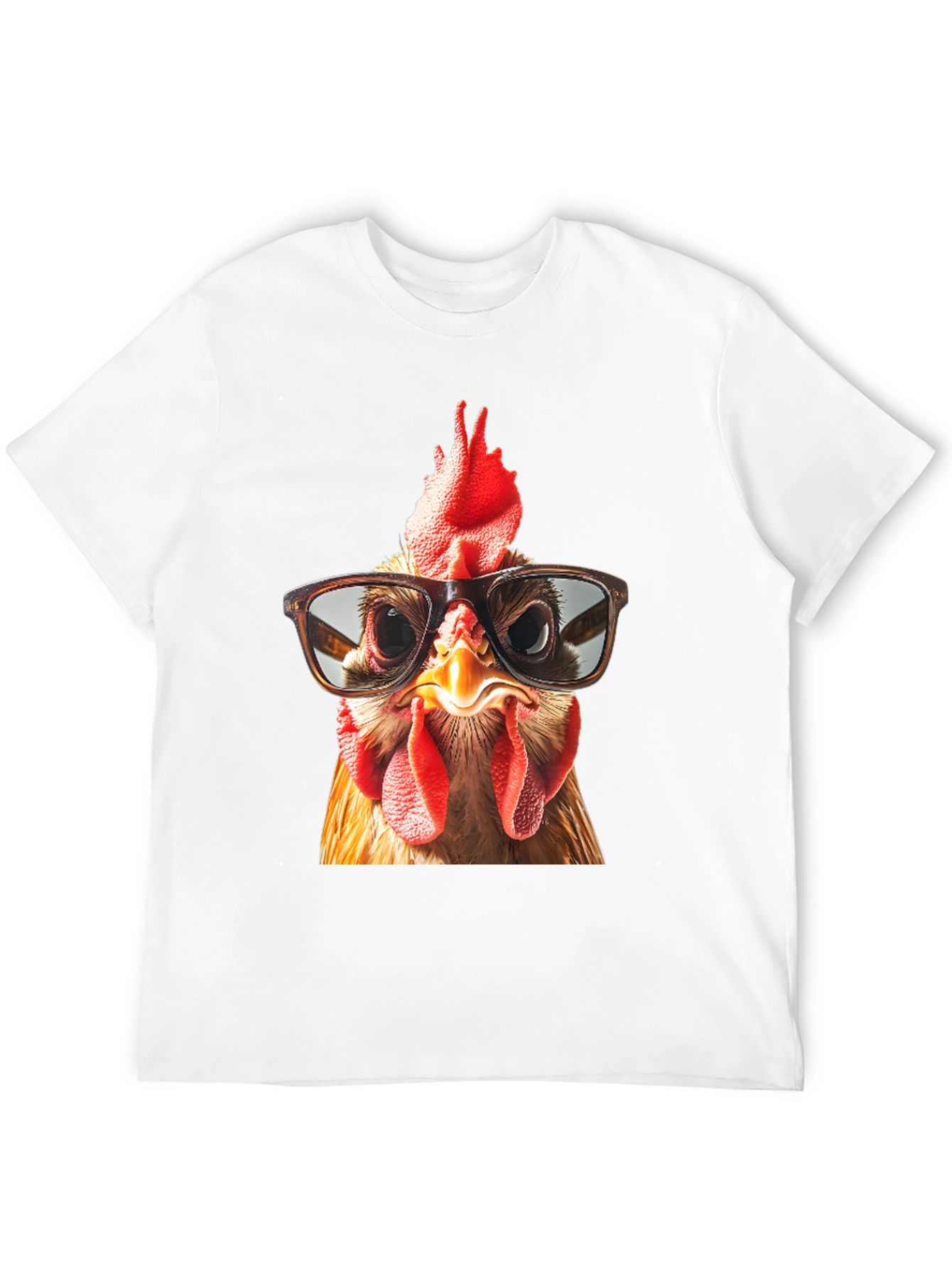 Funny Chicken with Glasses Graphic T-Shirt