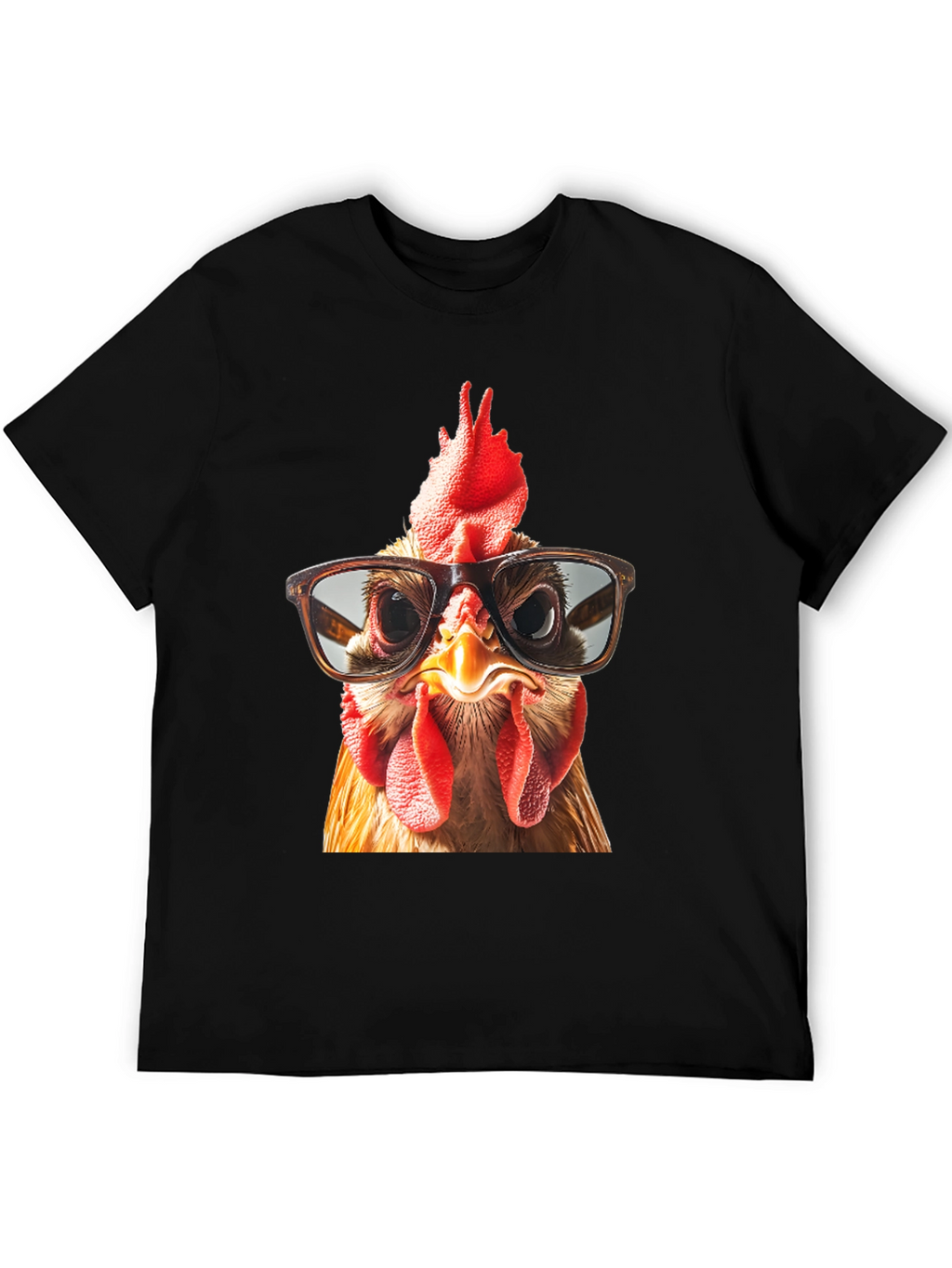 Funny Chicken with Glasses Graphic T-Shirt