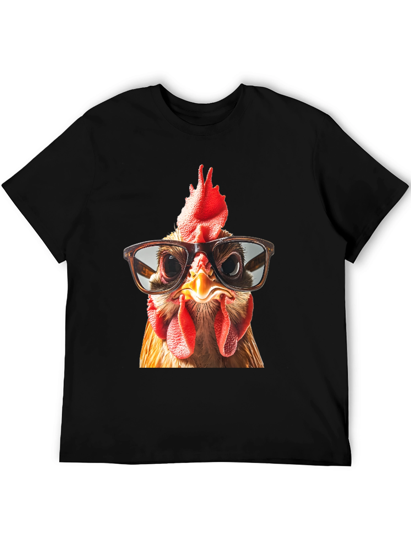 Funny Chicken with Glasses Graphic T-Shirt