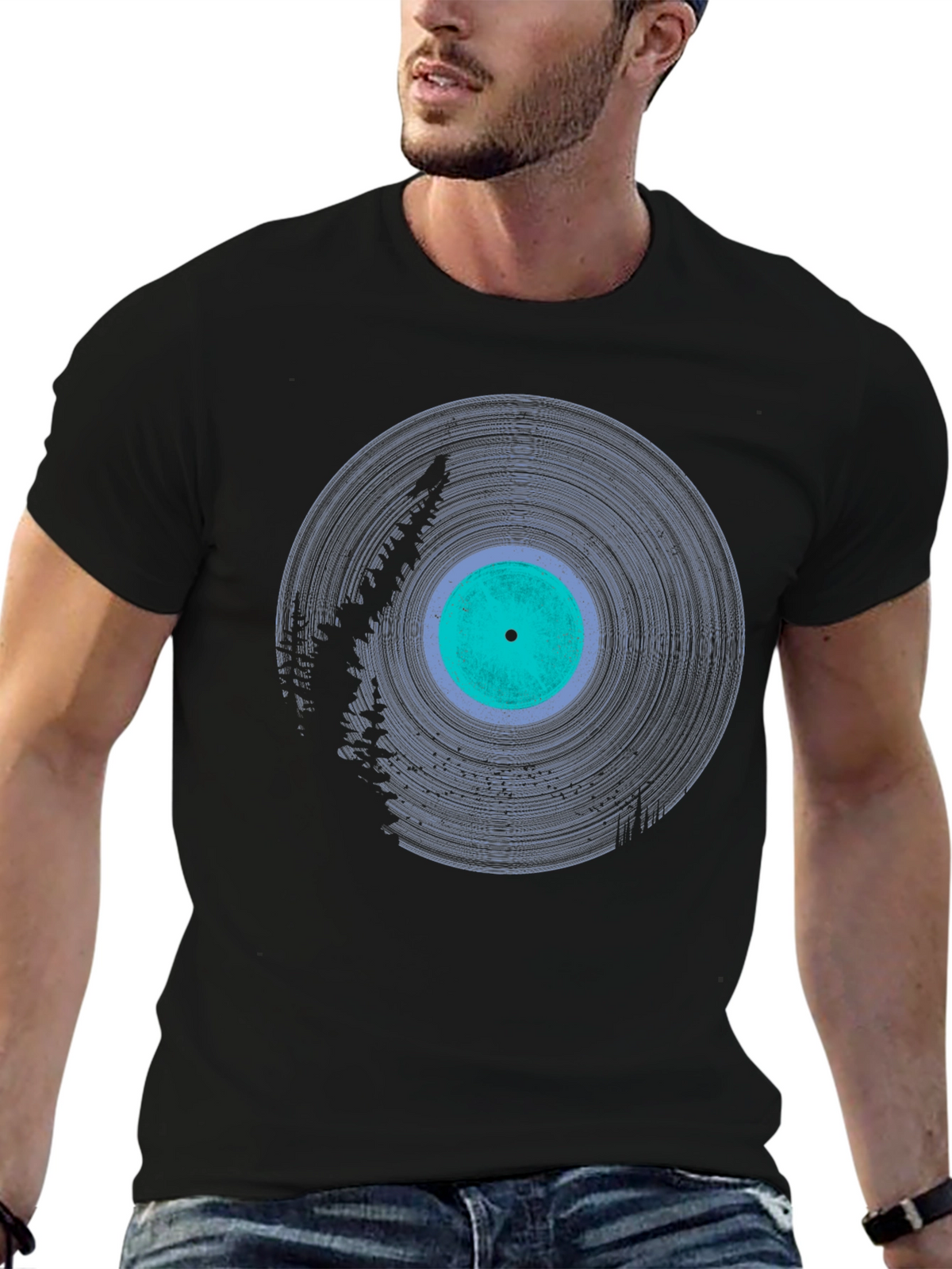 Vinyl Record Graphic Tee - Stylish Music Lover Shirt