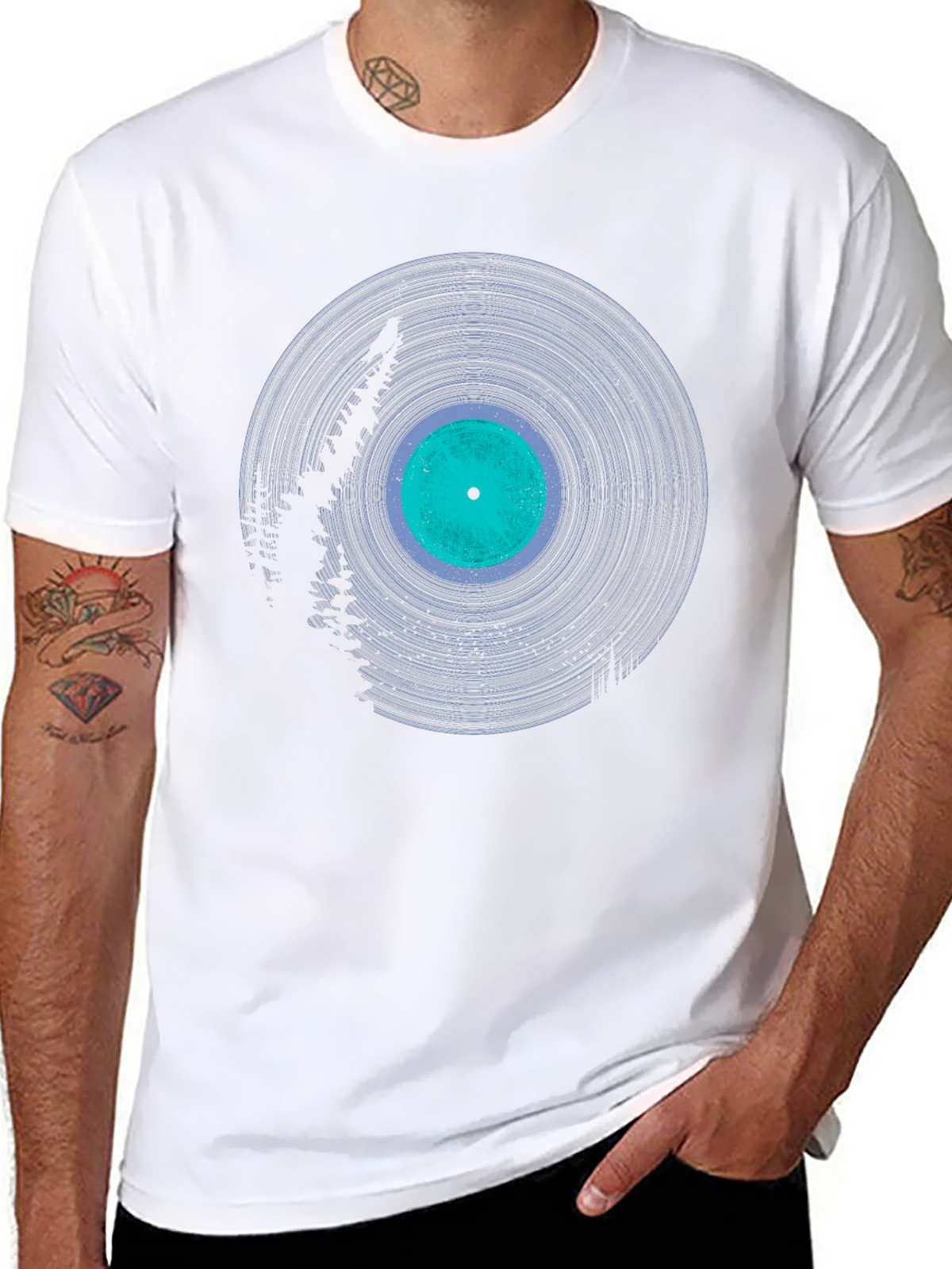 Vinyl Record Graphic Tee - Stylish Music Lover Shirt