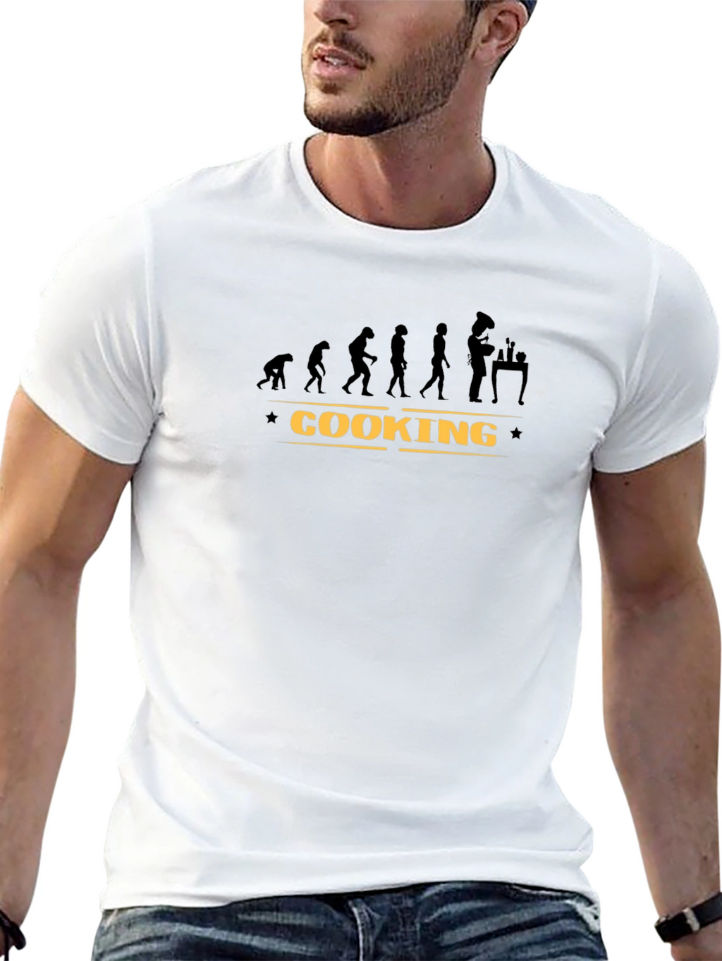 Cooking Evolution Graphic T-Shirt - Black