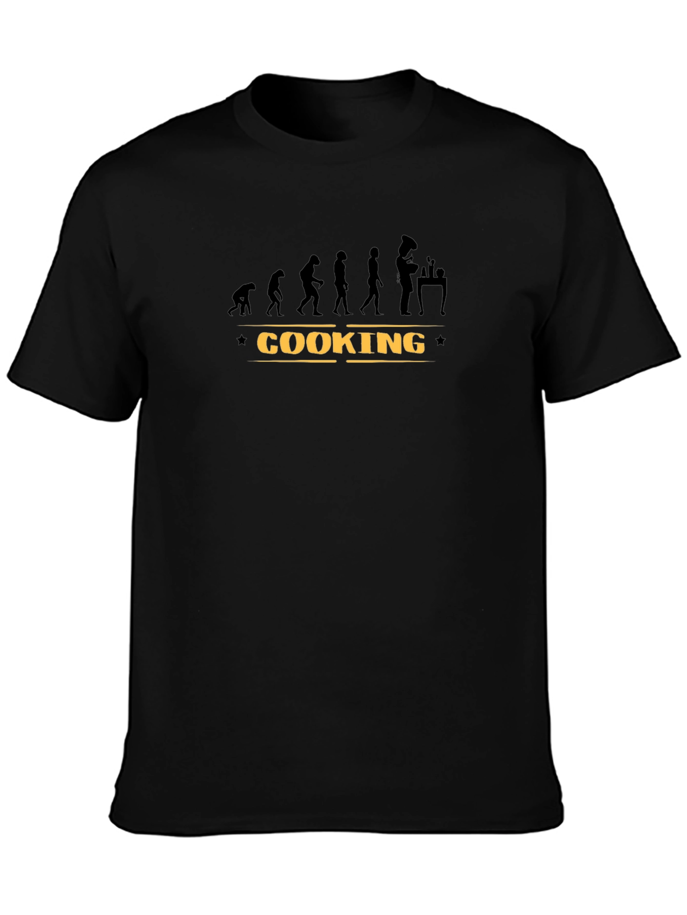Cooking Evolution Graphic T-Shirt - Black