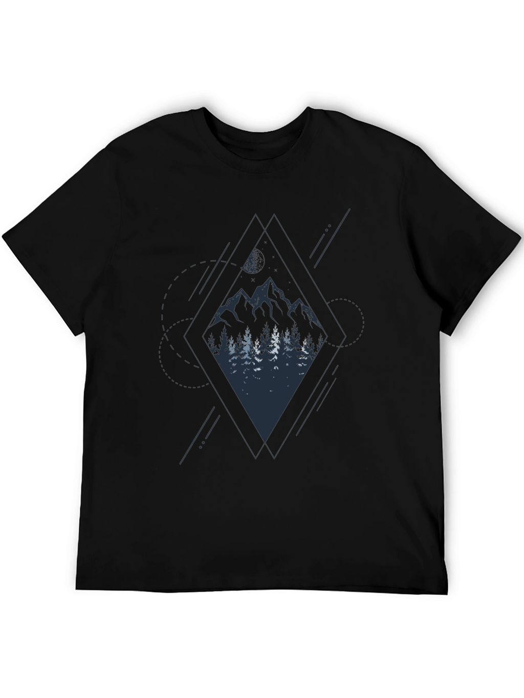 Mountain & Forest Graphic Black Tee