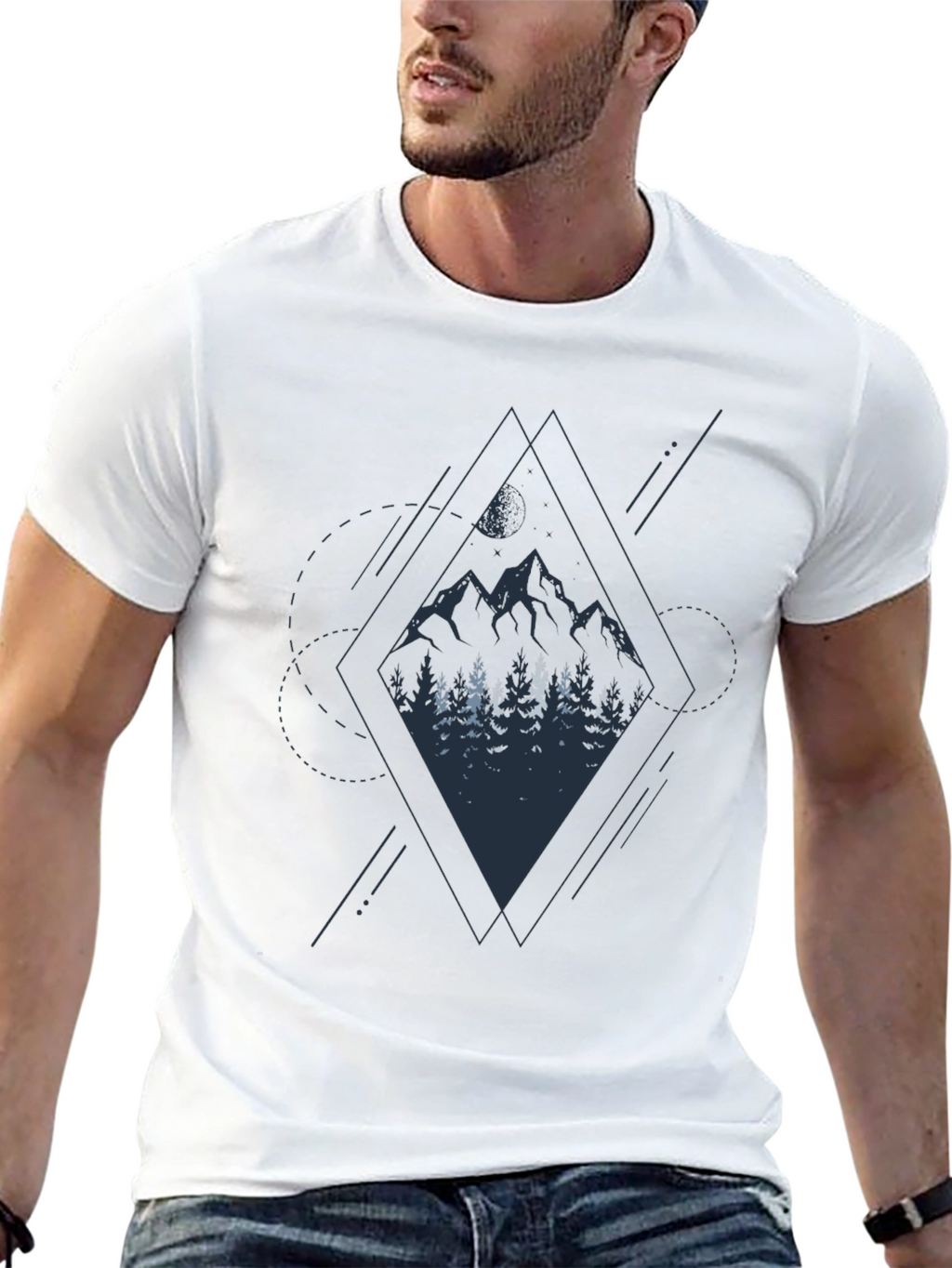 Mountain & Forest Graphic Black Tee