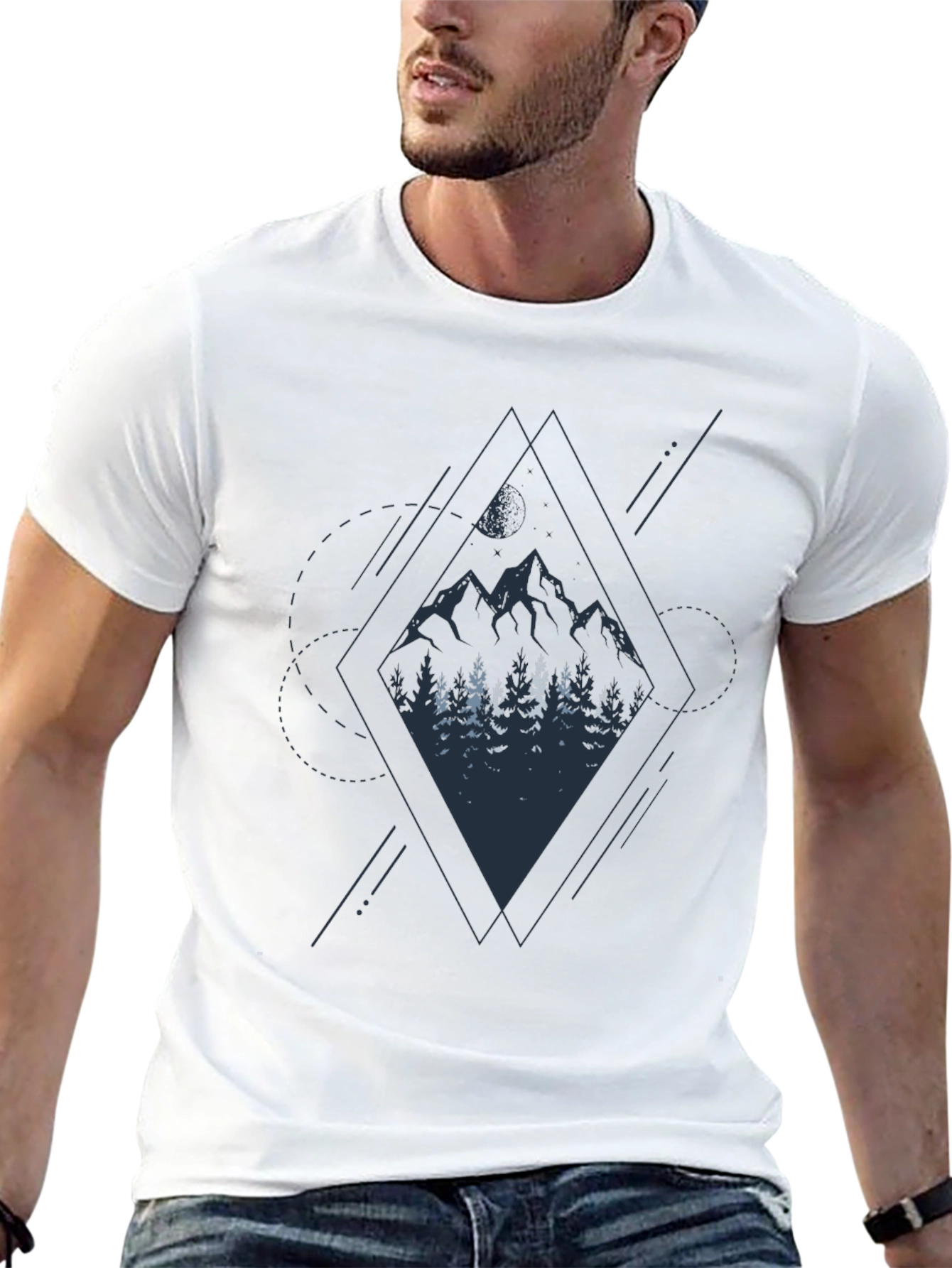 Mountain & Forest Graphic Black Tee