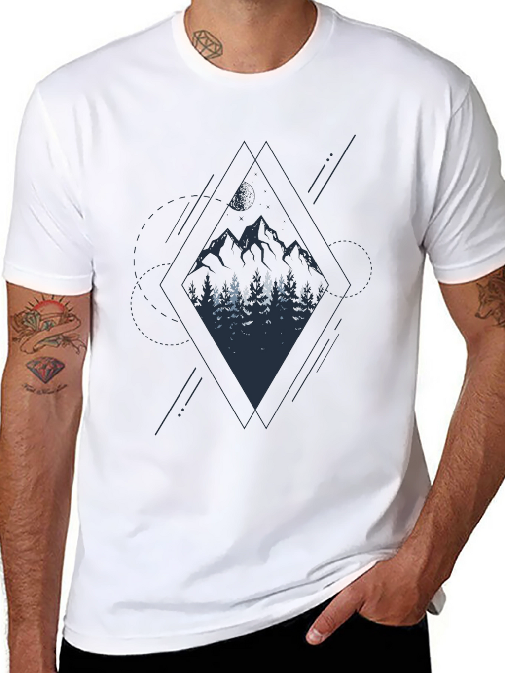 Mountain & Forest Graphic Black Tee