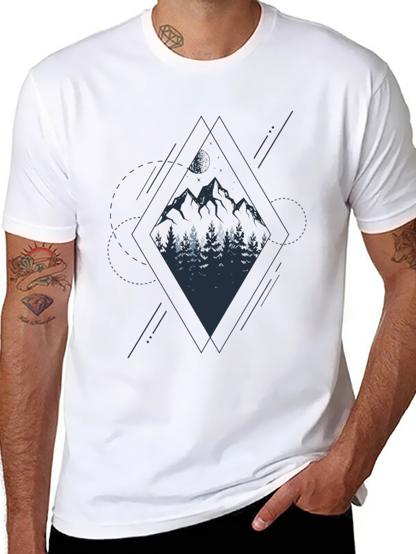Mountain & Forest Graphic Black Tee