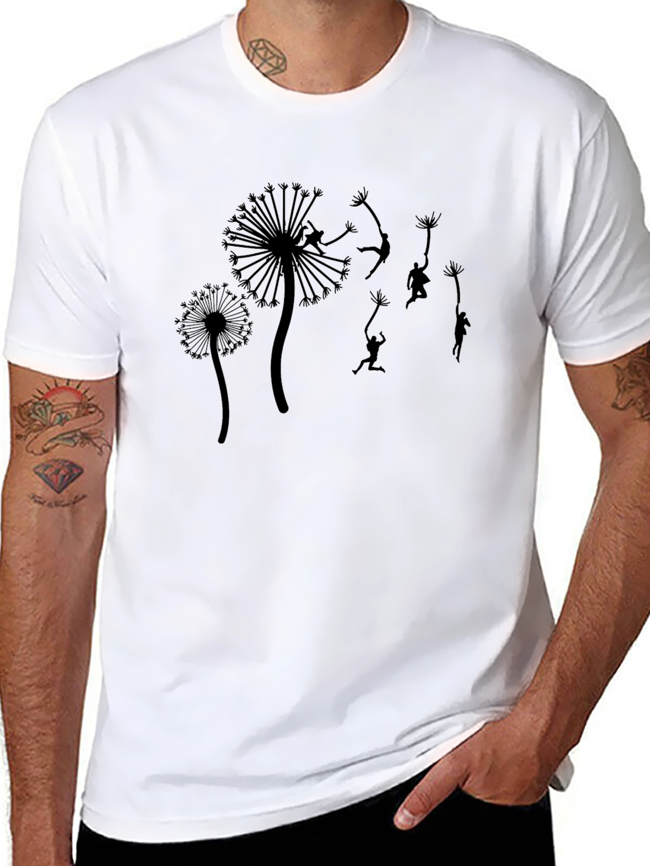 Dandelion Dreamer Black T-Shirt
