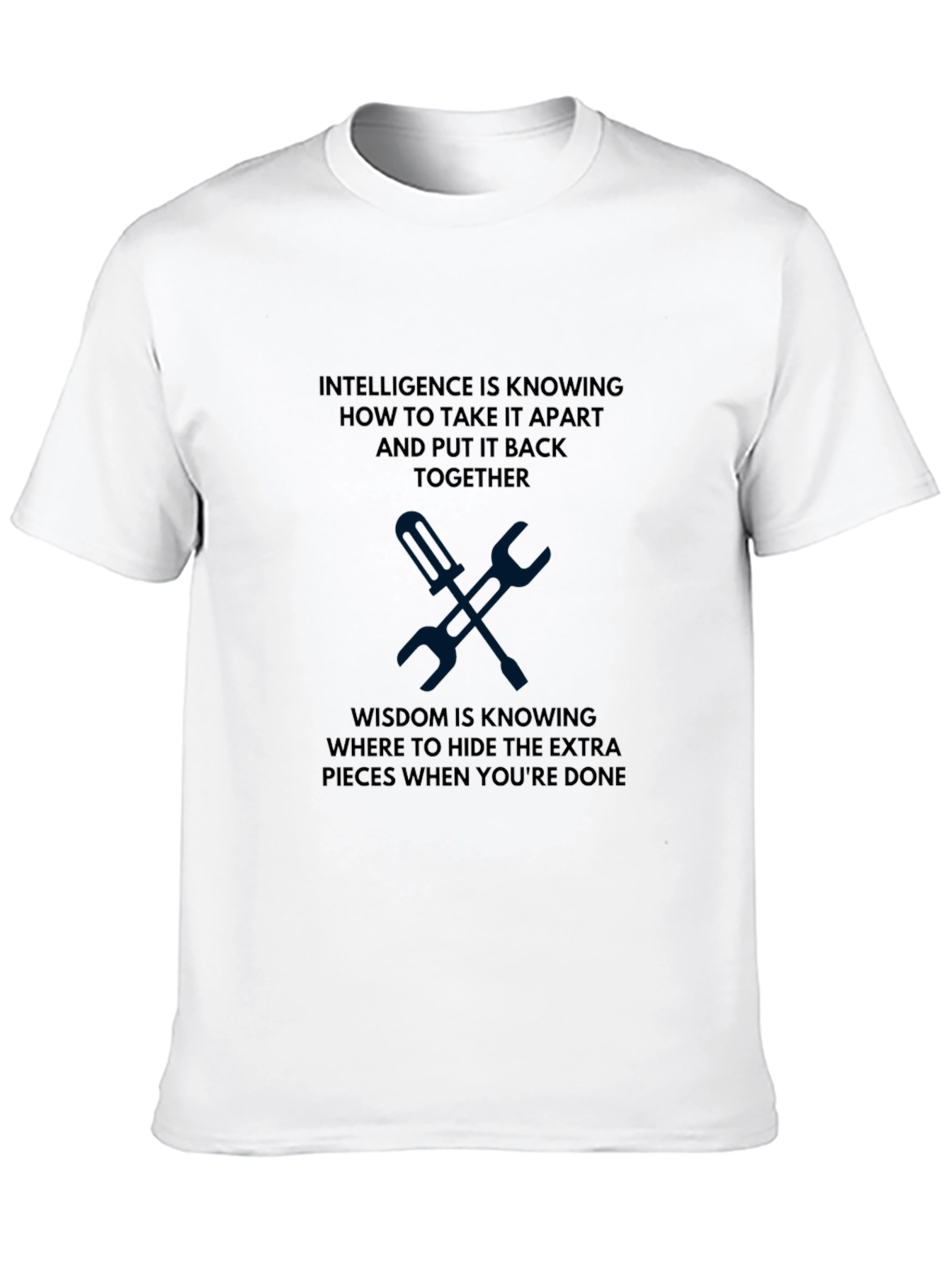 Intelligence & Wisdom Mens Black Graphic T-Shirt