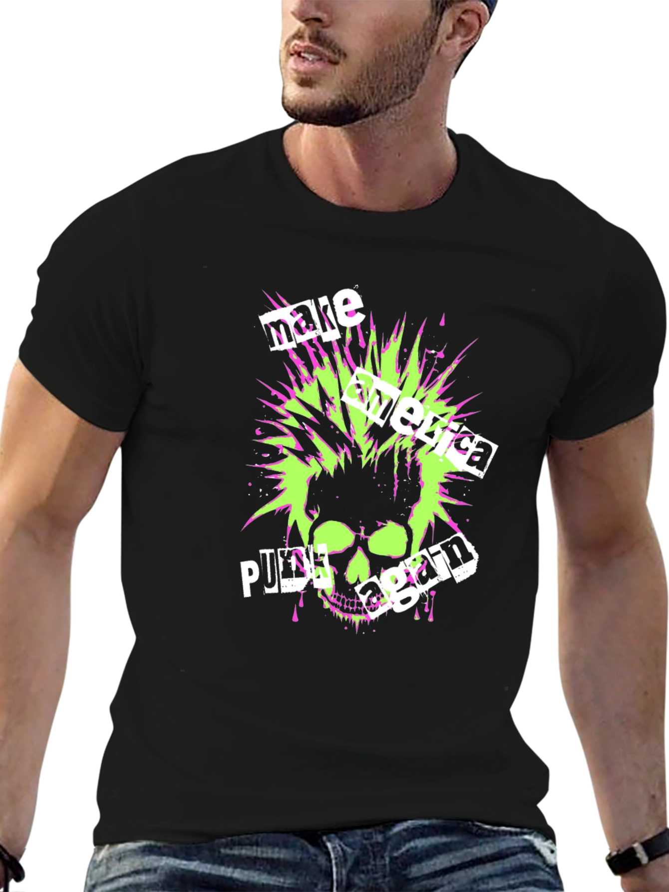 Punk Skull Graphic T-Shirt - Make America Punk Again