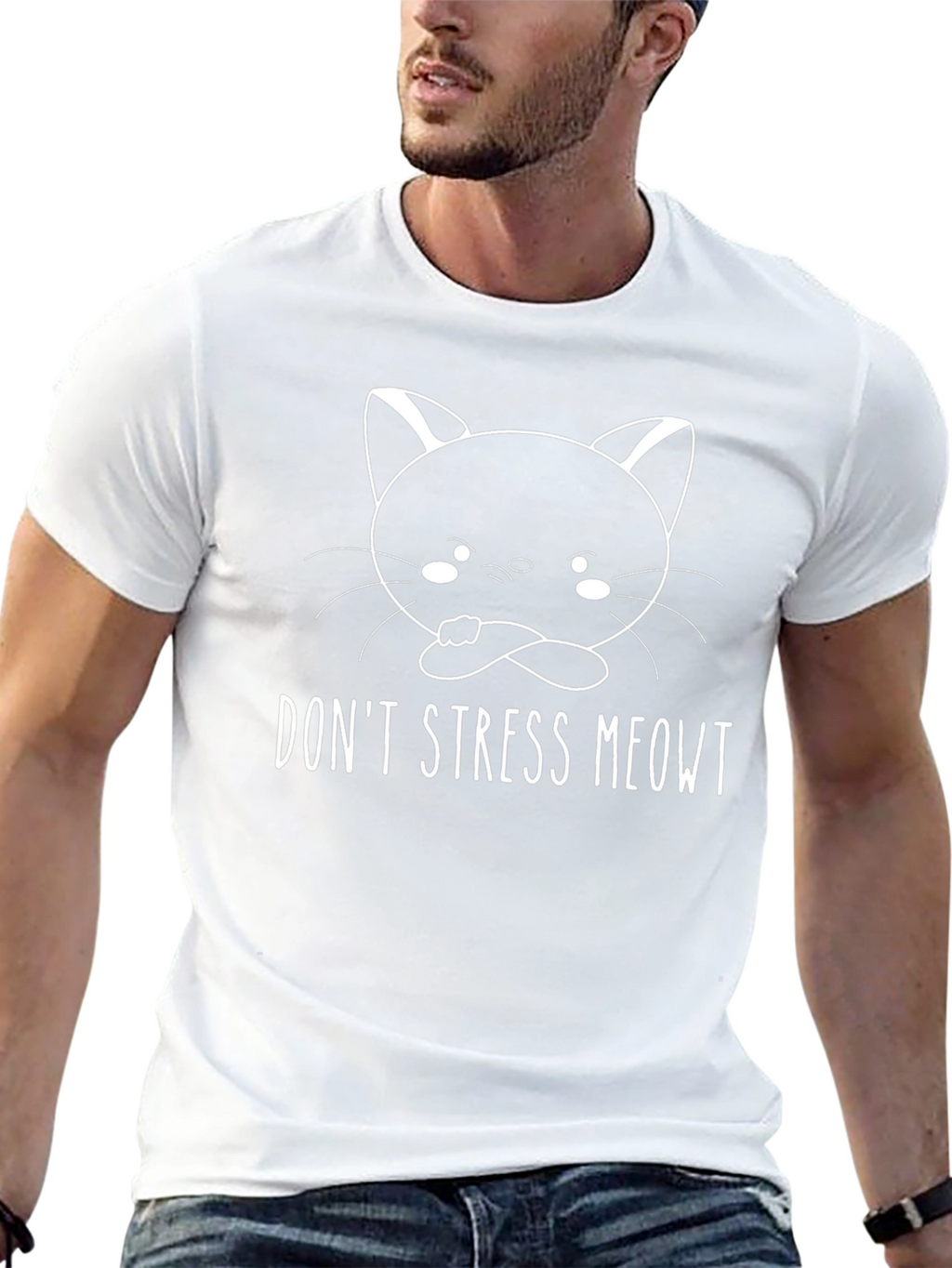 Dont Stress Meowt T-Shirt - Cute Cat Graphic Tee