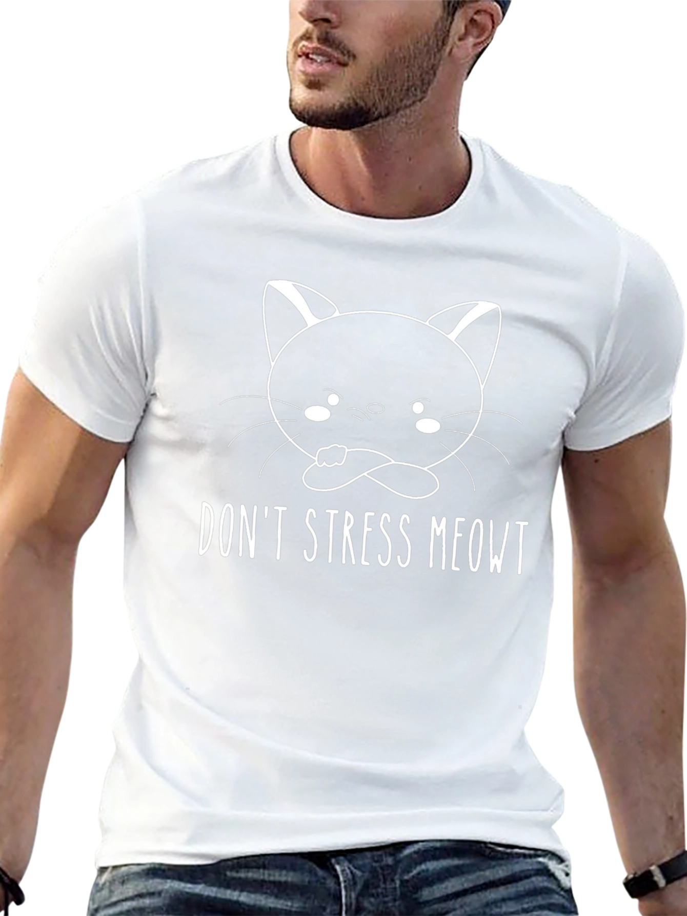 Dont Stress Meowt T-Shirt - Cute Cat Graphic Tee