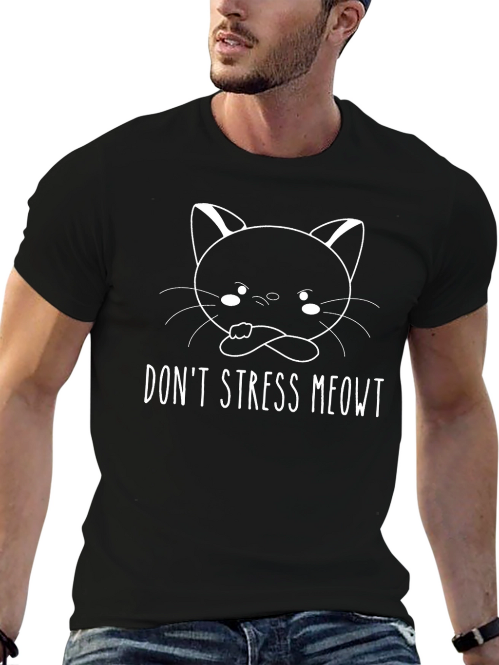Dont Stress Meowt T-Shirt - Cute Cat Graphic Tee