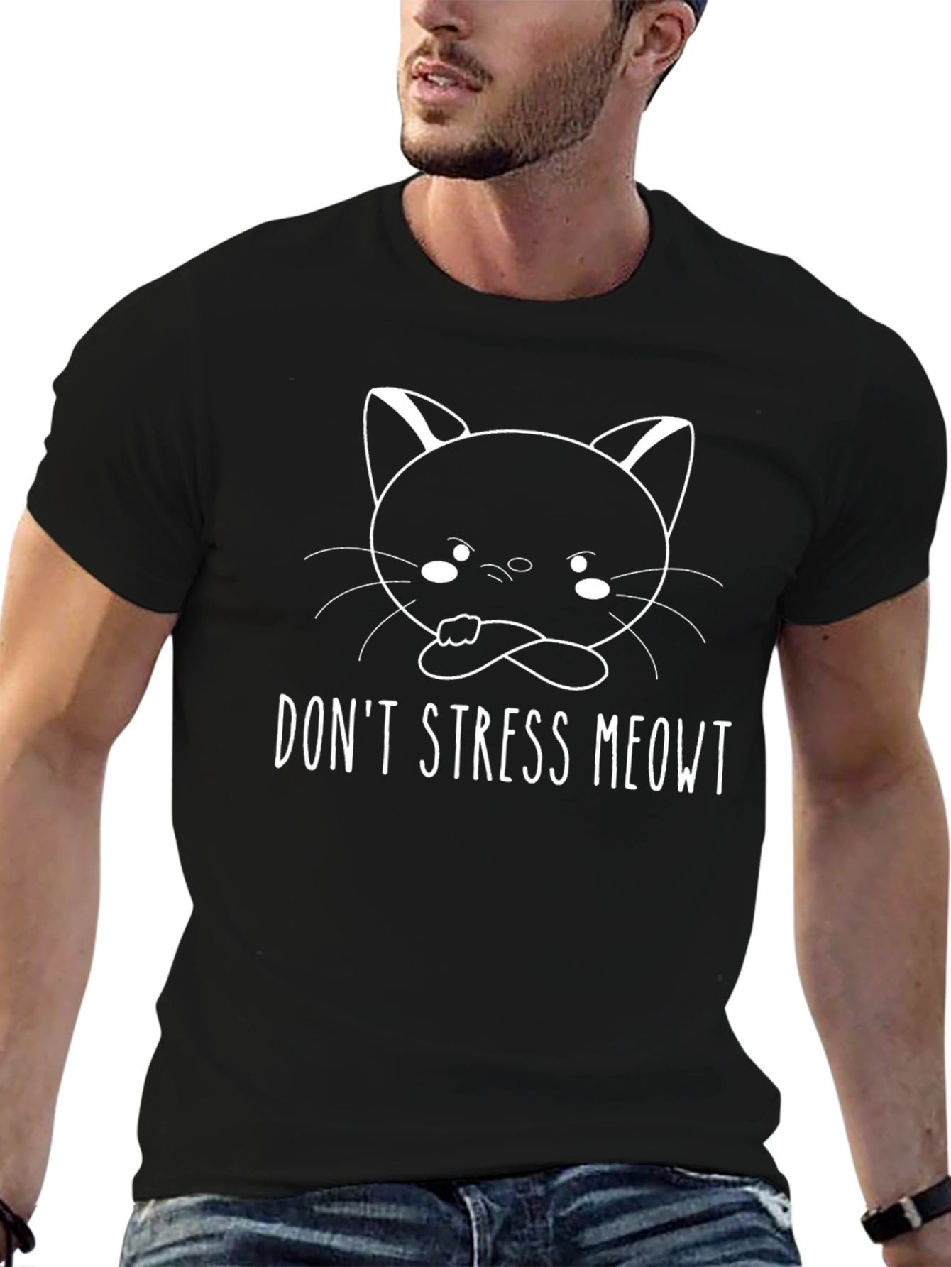 Dont Stress Meowt T-Shirt - Cute Cat Graphic Tee