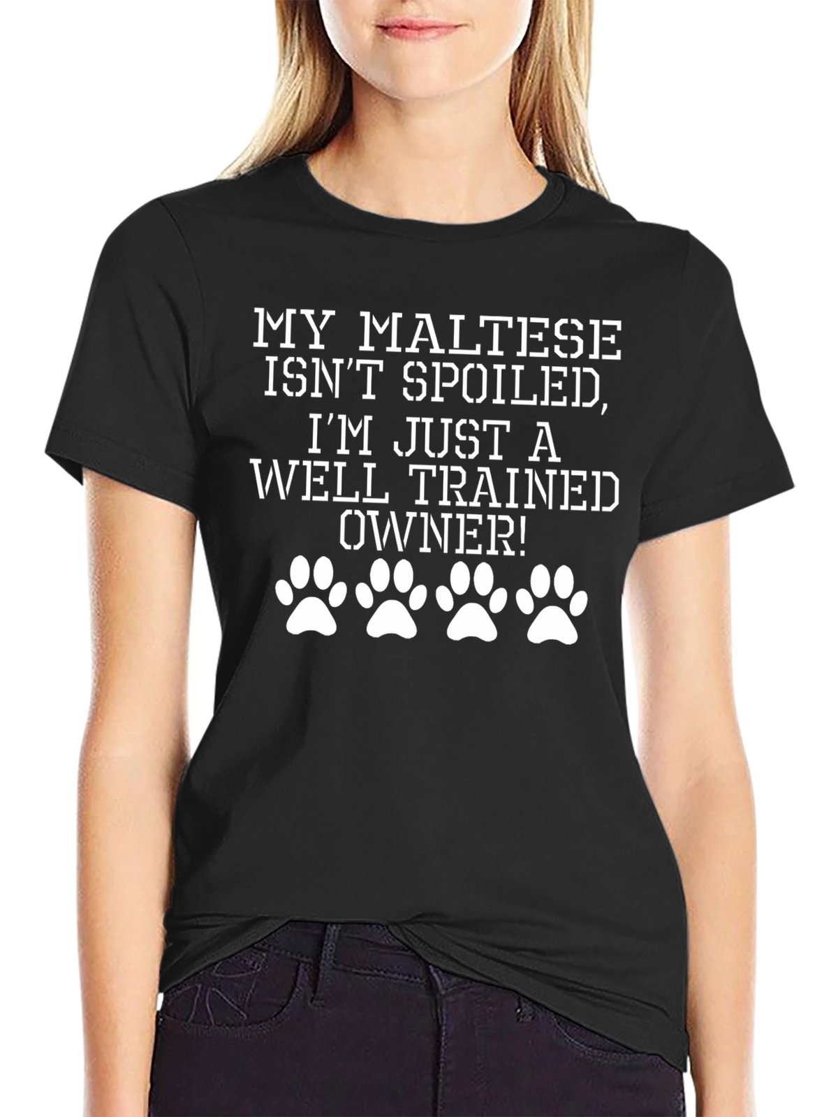 Maltese Dog Owner T-Shirt - Well Trained Pet Lover Tee