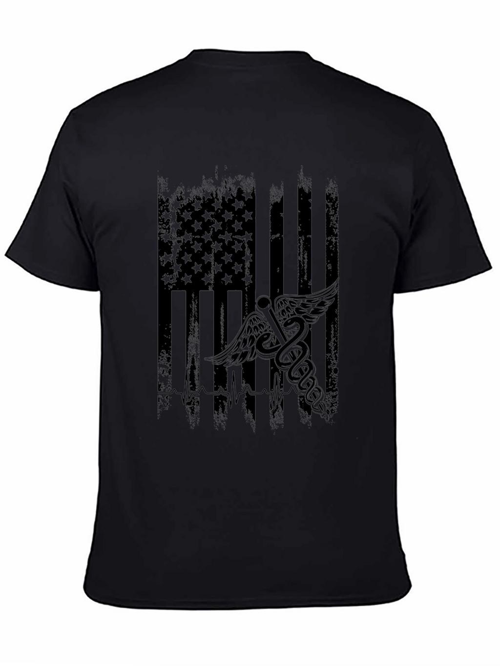 Distressed American Flag Medical Symbol T-Shirt