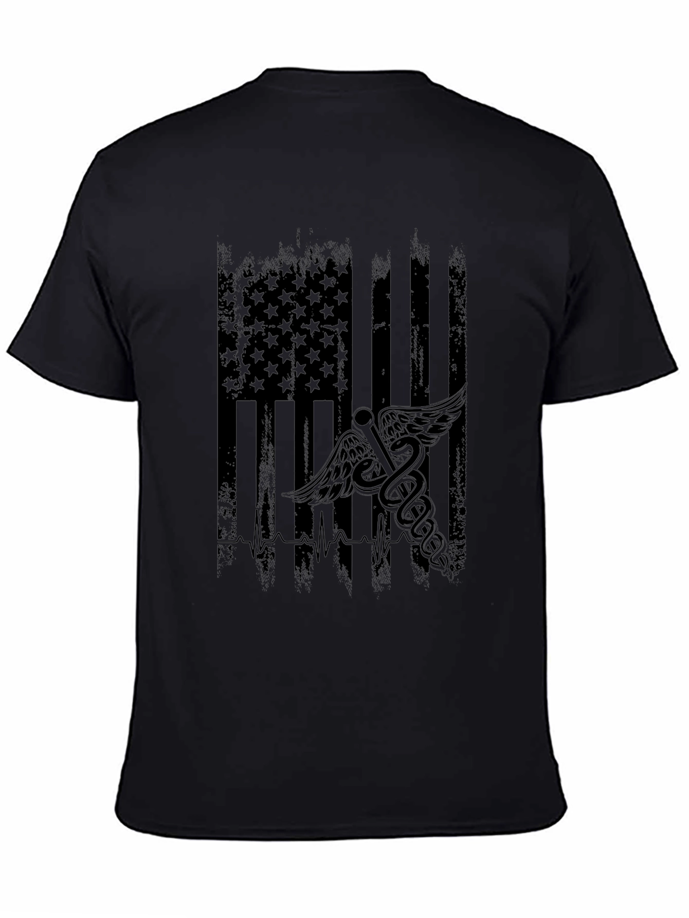 Distressed American Flag Medical Symbol T-Shirt