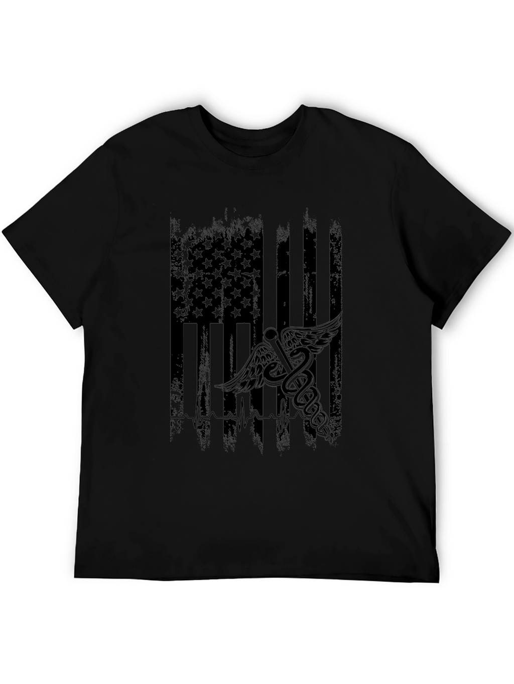 Distressed American Flag Medical Symbol T-Shirt
