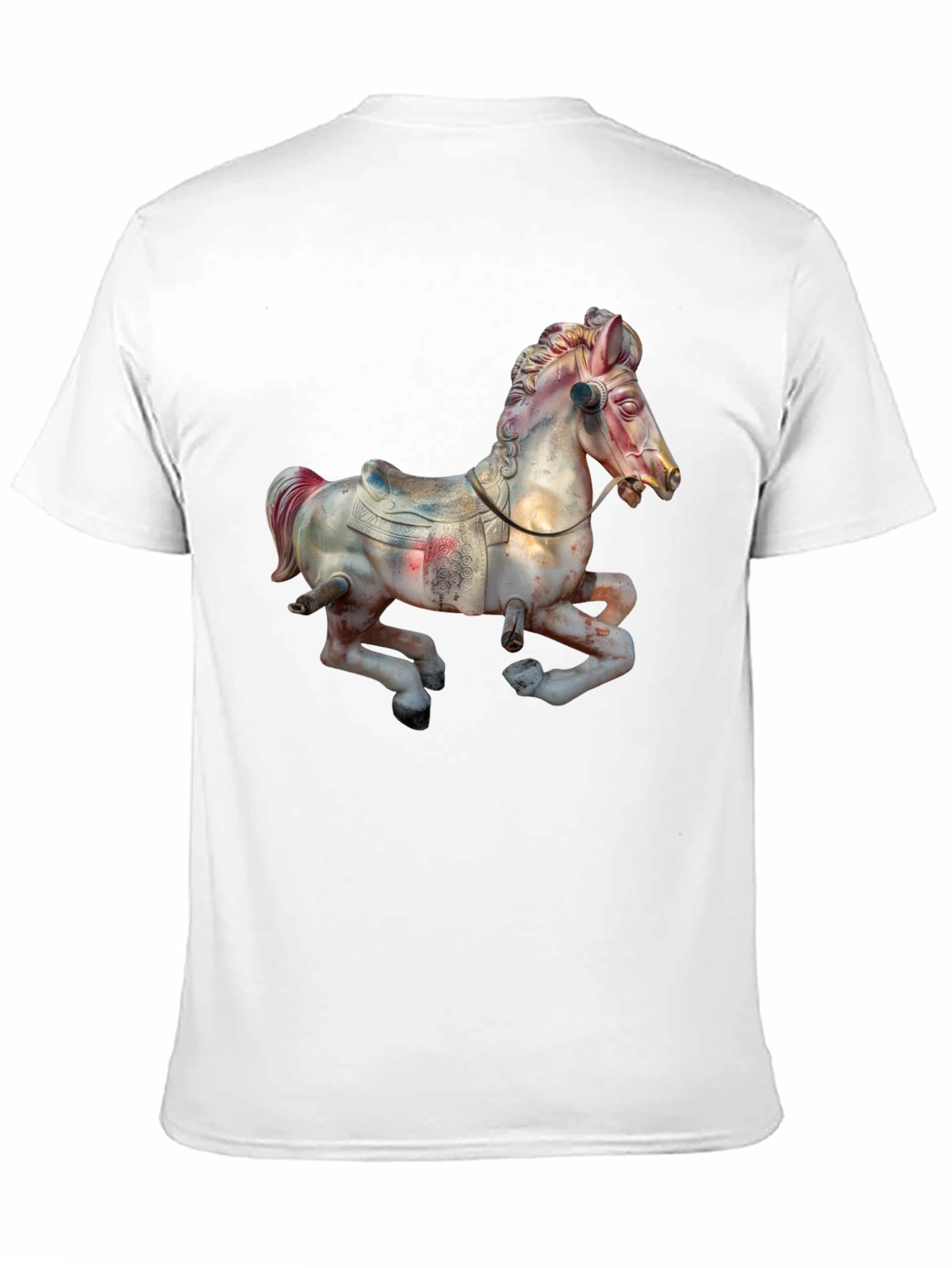 Carousel Horse Graphic Tee - Vintage Style Black T-Shirt