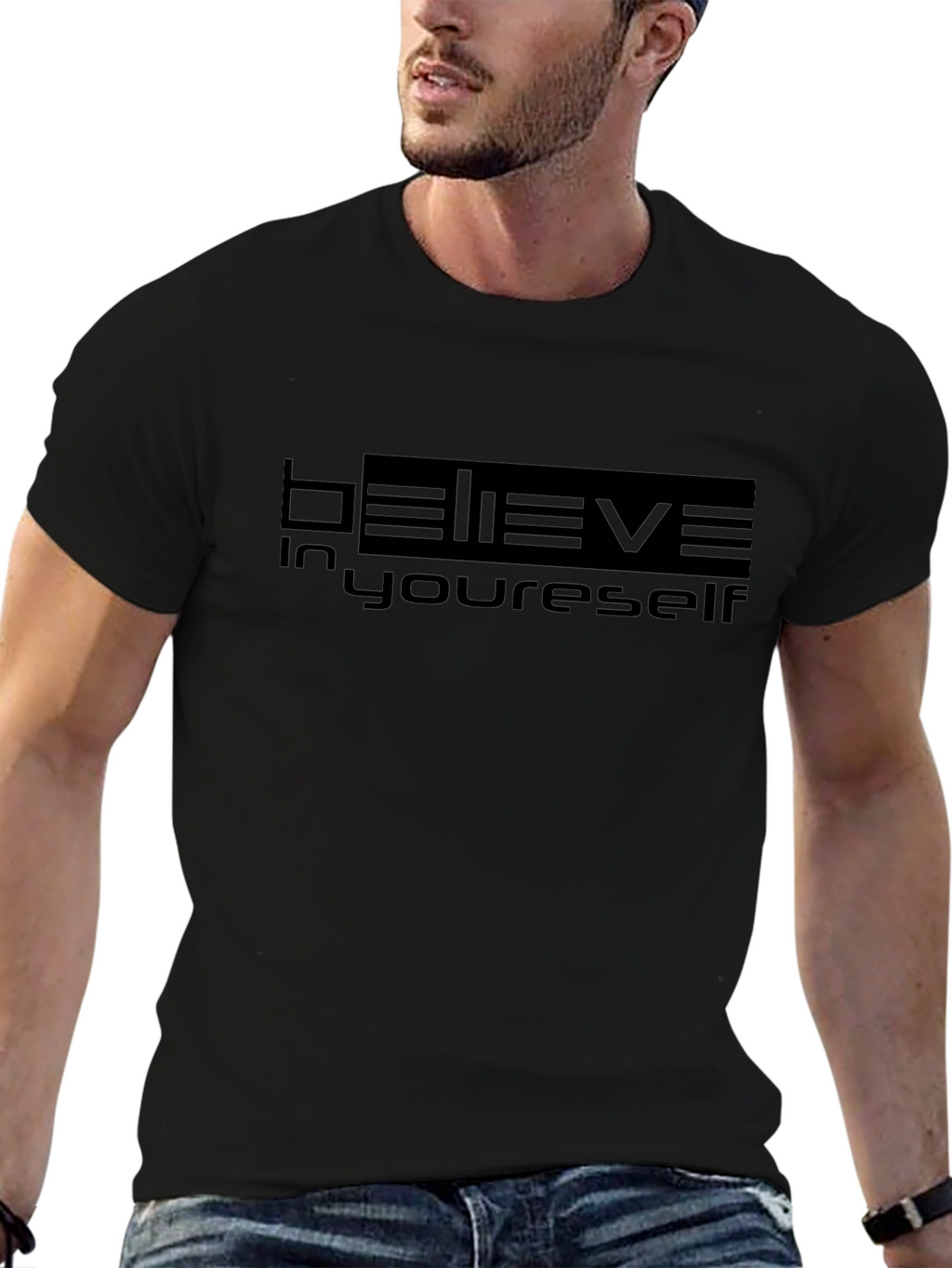 Believe in Yourself Black Graphic Tee