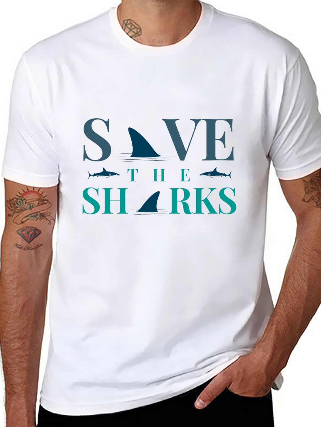 Save the Sharks Graphic Tee - Eco-Friendly Fashion