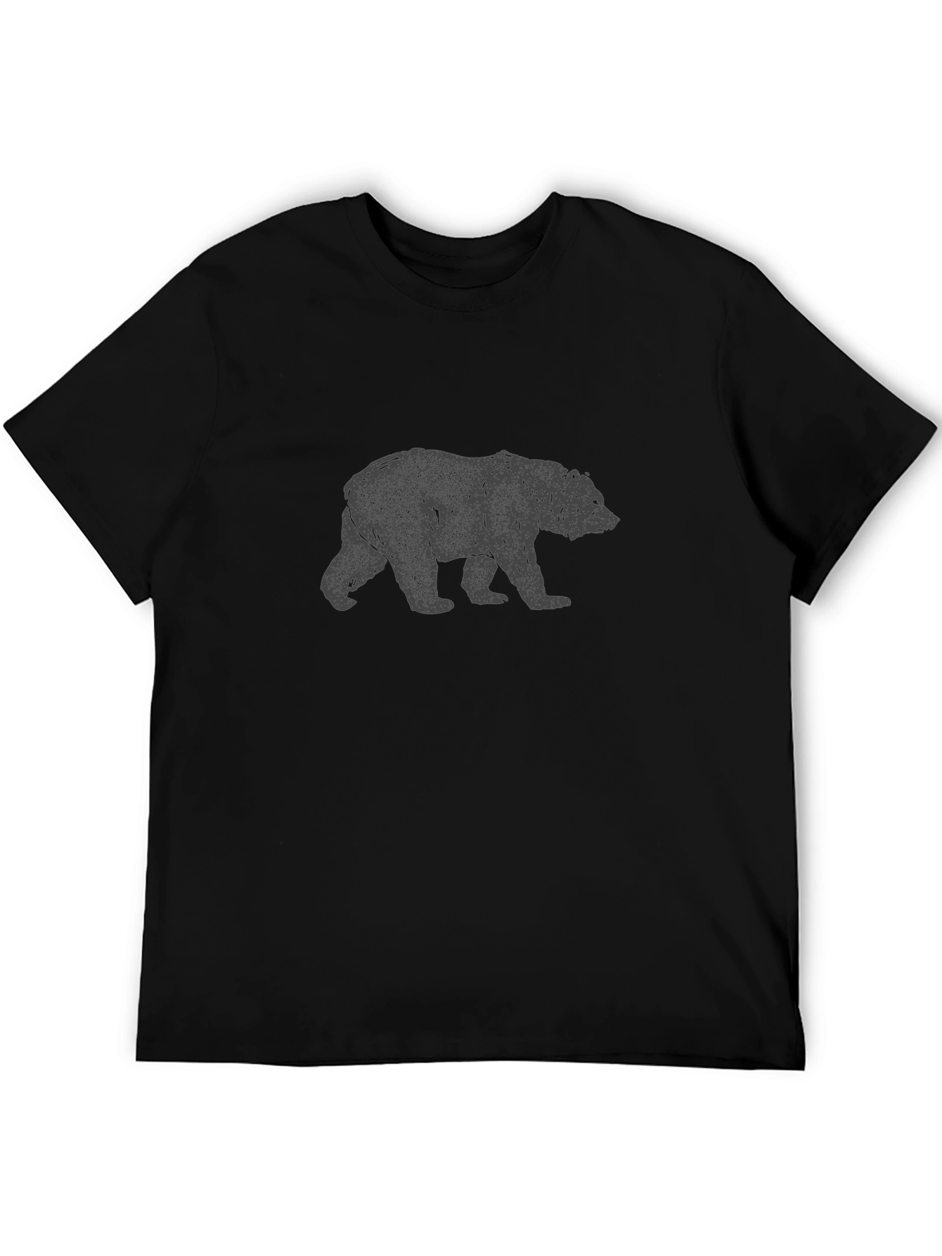 Bear Graphic Print Tee - Black