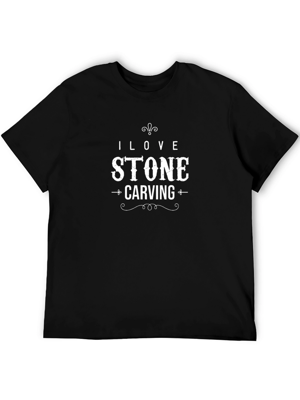 I Love Stone Carving Black T-Shirt