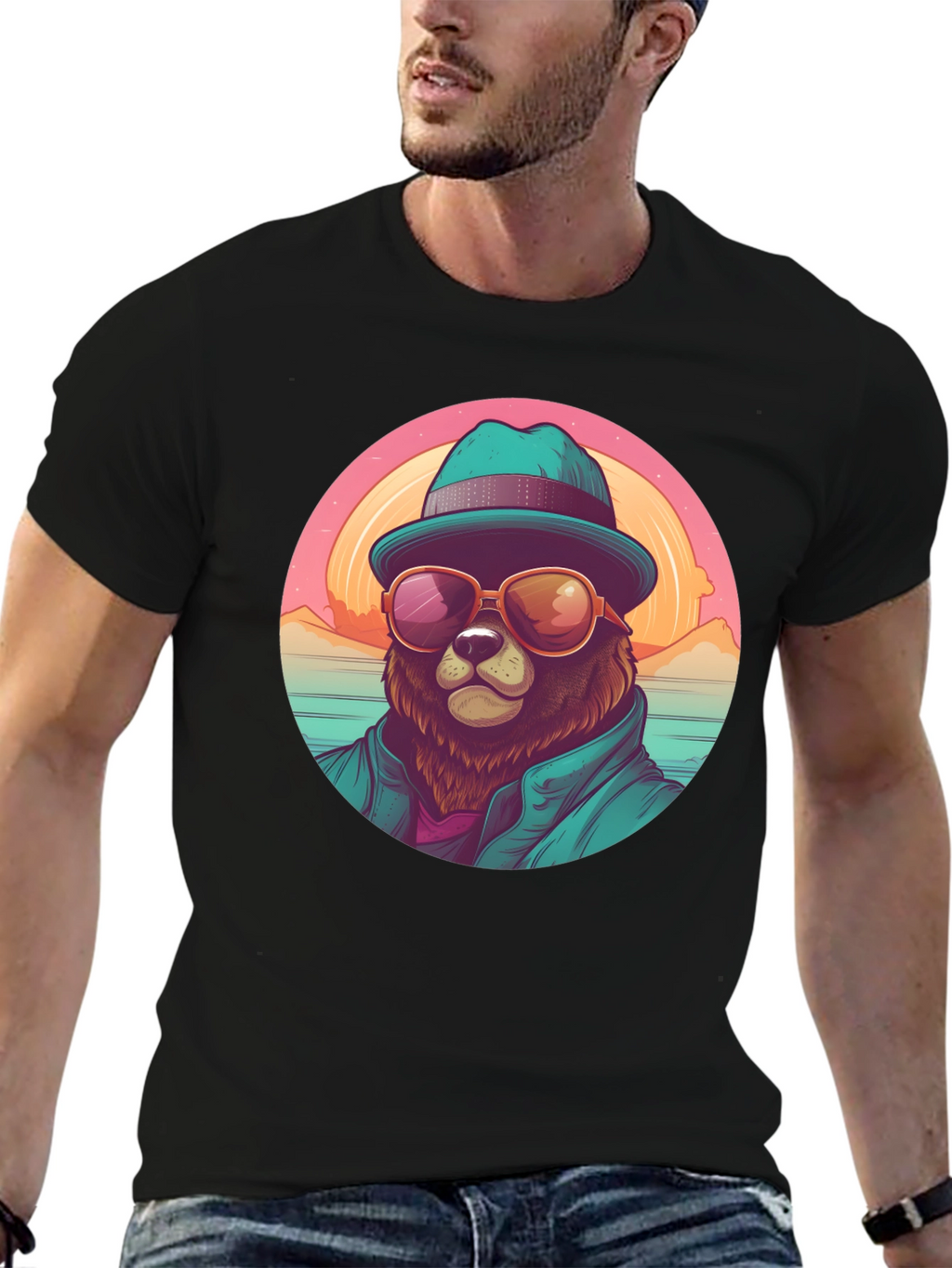 Cool Bear Graphic Tee - Beach Vibes
