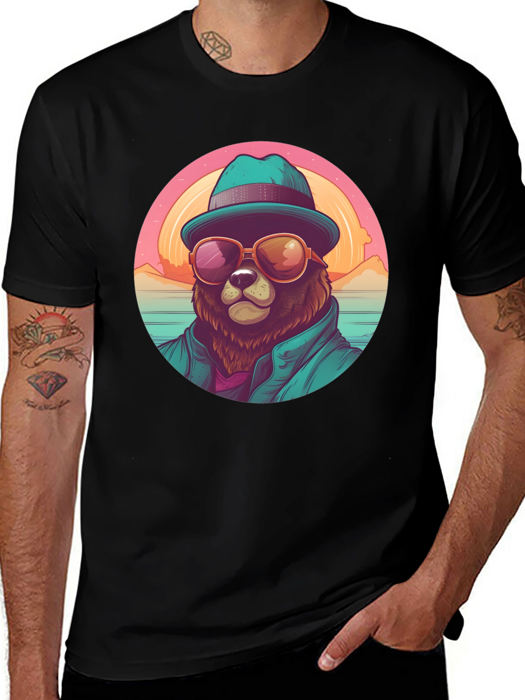 Cool Bear Graphic Tee - Beach Vibes