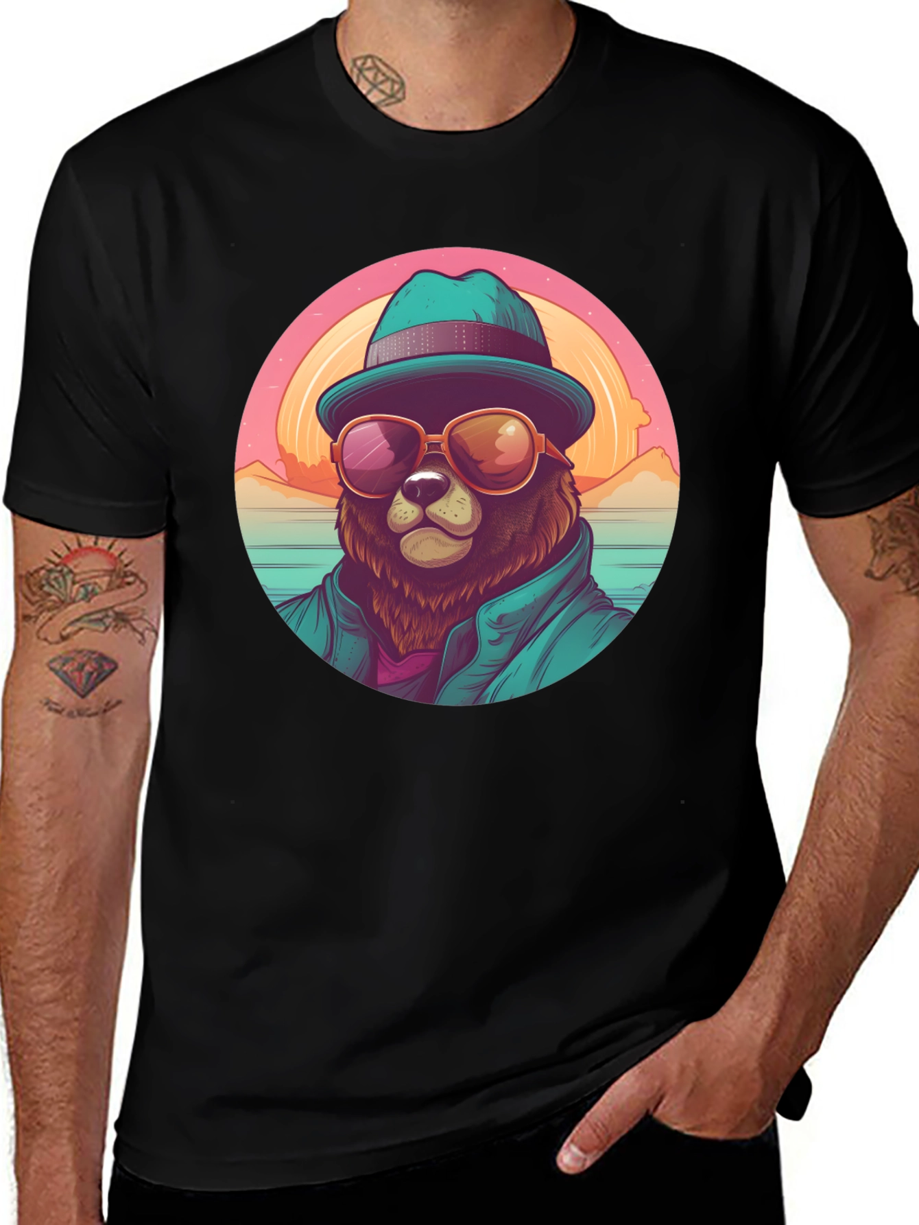 Cool Bear Graphic Tee - Beach Vibes