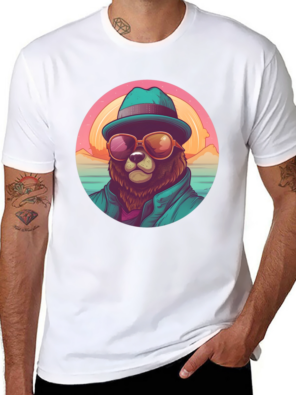 Cool Bear Graphic Tee - Beach Vibes