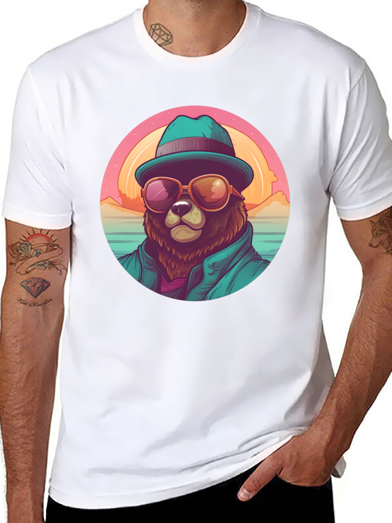 Cool Bear Graphic Tee - Beach Vibes